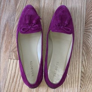 Talbots, fuchsia, suede, tassel loafers 8.5
